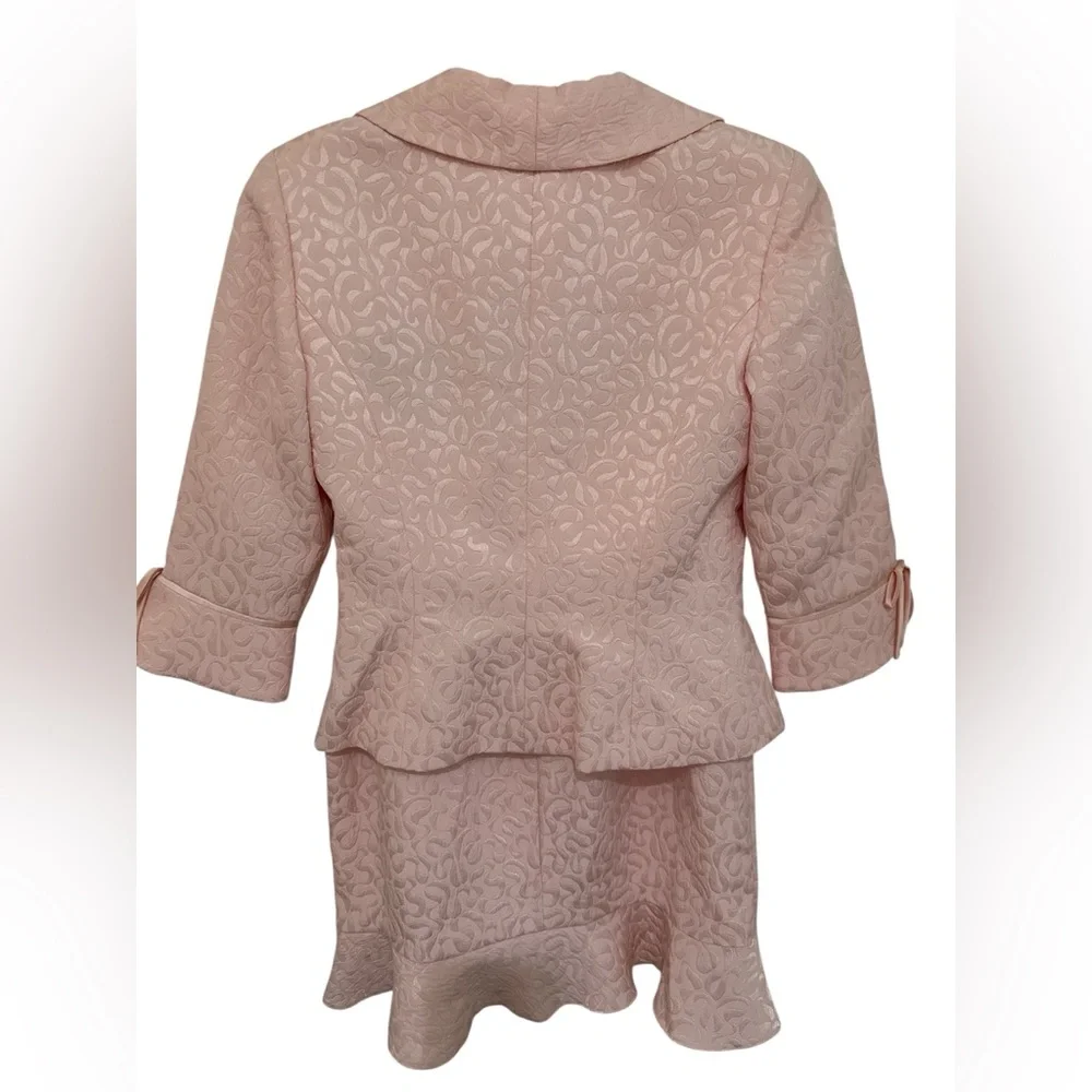Maggy London Pink Textured Blazer and tulip Skirt Set size 8 - Picture 2 of 5